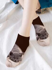 Animal Print Ankle Socks