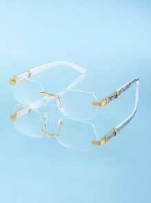 Anti-Blue Light Rimless Eyeglasses