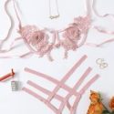 Appliques Cut-out Underwire Lingerie Set