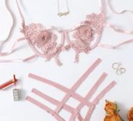 Appliques Cut-out Underwire Lingerie Set