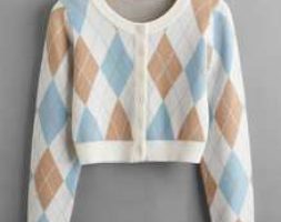 Argyle Pattern Cardigan