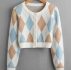 Argyle Pattern Cardigan