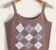 Argyle Pattern Knit Top
