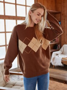 Argyle Pattern Sweater