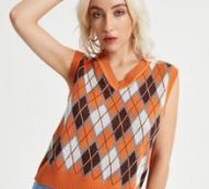 Argyle Pattern Sweater Vest