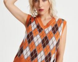 Argyle Pattern Sweater Vest