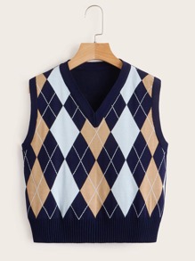 Argyle Pattern Sweater Vest