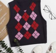 Argyle Pattern Sweater Vest