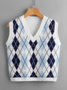 Argyle Pattern Sweater Vest