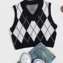 Argyle Pattern Sweater Vest