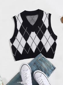 Argyle Pattern Sweater Vest