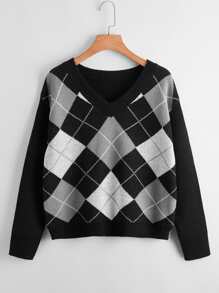 Argyle Pattern Sweater