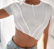 Asymmetrical Hem Crop Tee