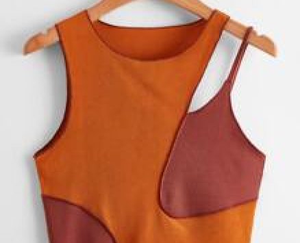 Asymmetrical Shoulder Stitch Trim Tank Top