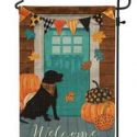 Autumn Dog & Pumpkin Print Garden Flag