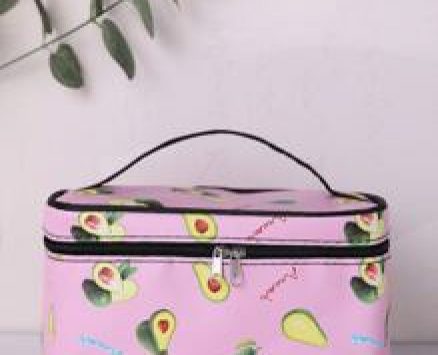 Avocado Pattern Square Makeup Bag
