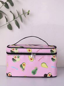 Avocado Pattern Square Makeup Bag