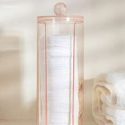 BASIC LIVING Exclusive Cotton Pad Organizer-Clear Peach Blush