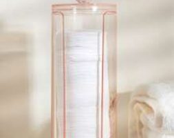 BASIC LIVING Exclusive Cotton Pad Organizer-Clear Peach Blush