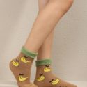 Banana Print Crew Socks