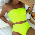 Bandeau High Waisted Bikini Swimsuit