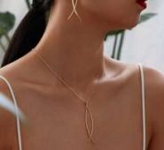 Bar Charm Necklace & Earrings 1pair