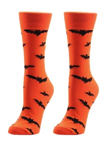 Bat Print Crew Socks