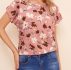 Batwing Sleeve Floral Print Top