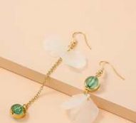 Bead Decor Asymmetrical Earrings