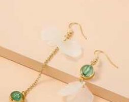 Bead Decor Asymmetrical Earrings