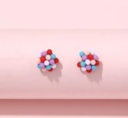 Bead Decor Stud Earrings