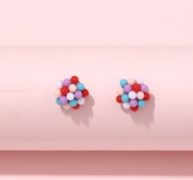 Bead Decor Stud Earrings