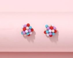 Bead Decor Stud Earrings