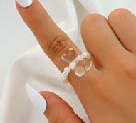 Bear Decor Beaded Ring