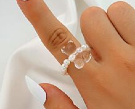 Bear Decor Beaded Ring