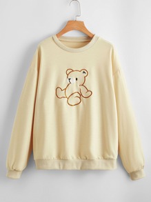 Bear Embroidery Sweatshirt