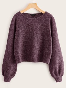 Bishop Sleeve Solid Sweater