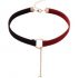 Black And Red Metal Ring Bar Pendant Choker Necklace