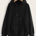 Black Kangaroo Pocket Hoodie