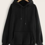 Black Kangaroo Pocket Hoodie