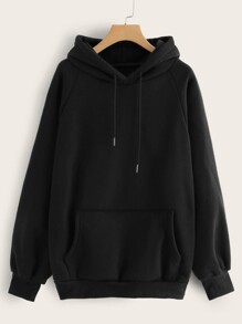 Black Kangaroo Pocket Hoodie