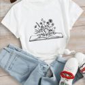 Book & Flower Graphic Tee