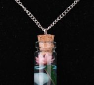 Bottle Flower Pendant Chain Necklace