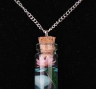 Bottle Flower Pendant Chain Necklace