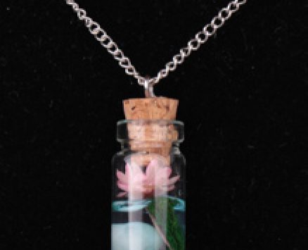 Bottle Flower Pendant Chain Necklace