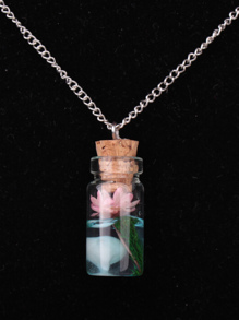 Bottle Flower Pendant Chain Necklace