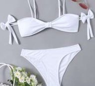 Bow Decor Cami Bikini Swimsuit