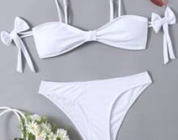 Bow Decor Cami Bikini Swimsuit
