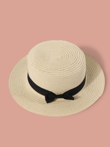 Bow Decor Straw Hat