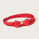 Bow Design Buckle Skinny Belt